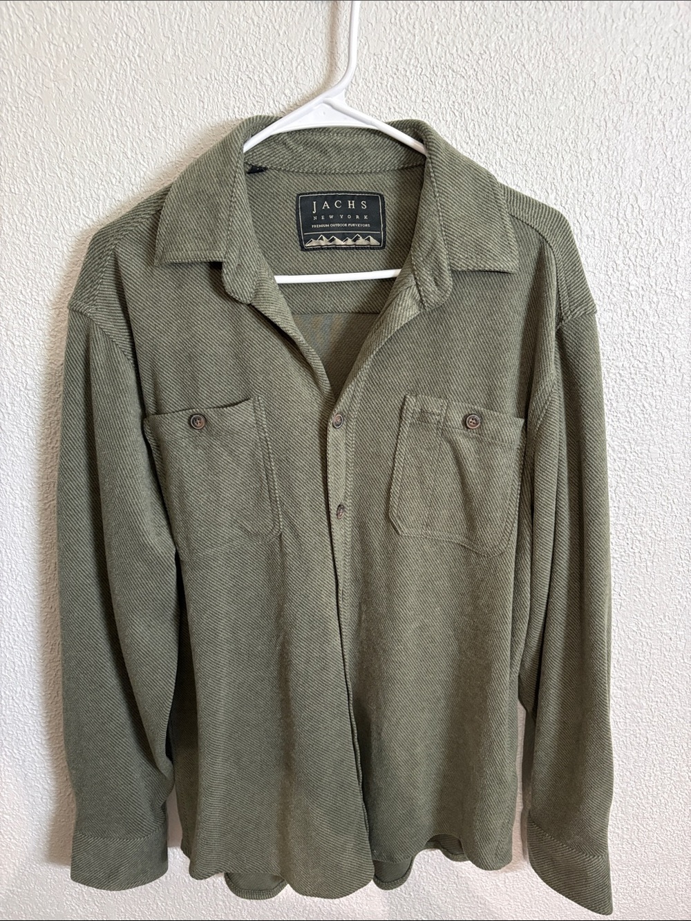 Jachs New York Olive Green heavy Button-Up Pocket Shirt size M